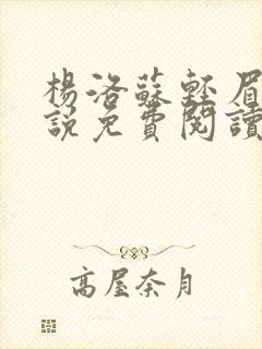 杨洛苏轻眉笔小说免费阅读封面