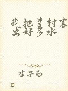 我把农村寡妇日出好多水