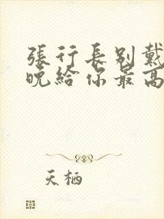 张行长别戴了今晚给你最高的待遇封面