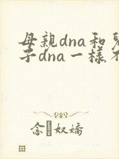 母亲dna和儿子dna一样不