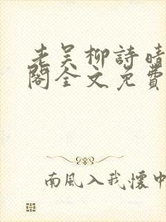 老吴柳诗晴笔趣阁全文免费阅读封面