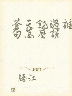 苍天饶过谁上一句怎么说