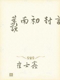叶南初 封言小说