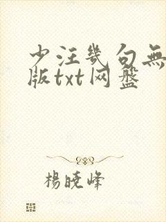 少汪几句无删减版txt网盘封面