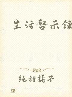 生活启示录结局封面