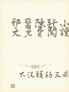 邪医陈轩小说全文免费阅读封面