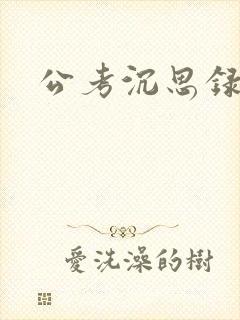 公考沉思录