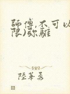 师傅,不可以(限)弥骓封面
