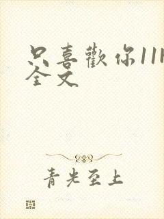 只喜欢你11H全文