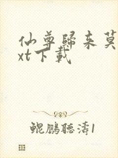 仙尊归来莫海txt下载