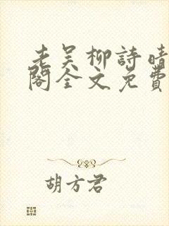 老吴柳诗晴笔趣阁全文免费阅读