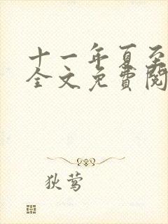 十一年夏至小说全文免费阅读封面