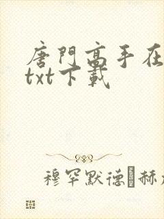 唐门高手在异世txt下载封面