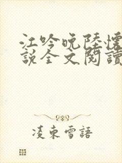 江吟晚陆怀瑾小说全文阅读笔趣阁