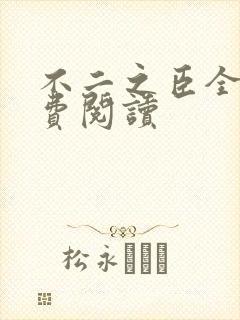 不二之臣全文免费阅读封面