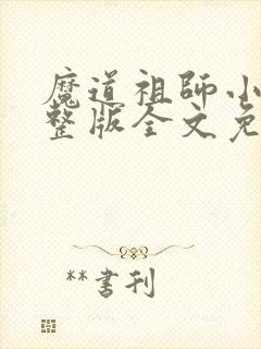 魔道祖师小说完整版全文免费阅读封面