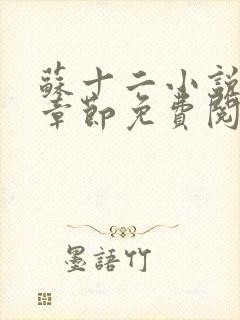 苏十二小说最新章节免费阅读全文封面