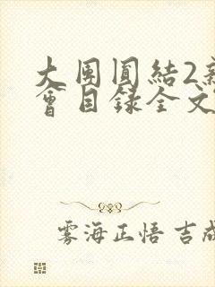 大团圆结2亲情会目录全文阅读视频