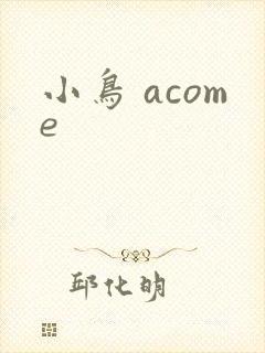 小鸟 acome封面