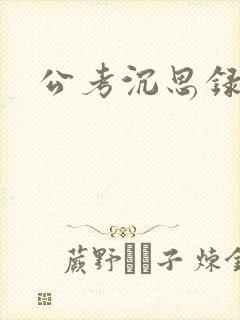 公考沉思录