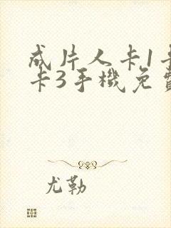 成片人卡1卡2卡3手机免费看封面