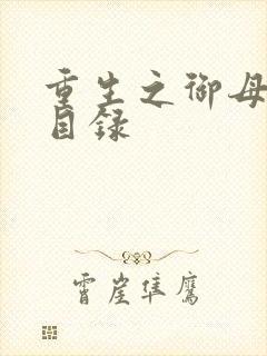 重生之御母双修目录封面