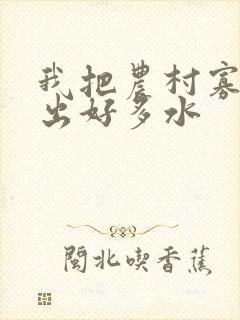 我把农村寡妇日出好多水