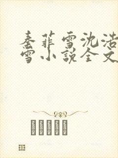 秦菲雪沈浩秦菲雪小说全文免费阅读求书