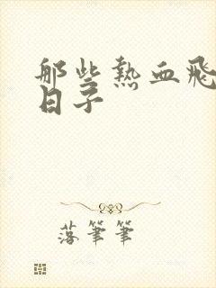 那些热血飞扬的日子封面