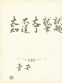 大不大试试不就知道了笔趣阁封面