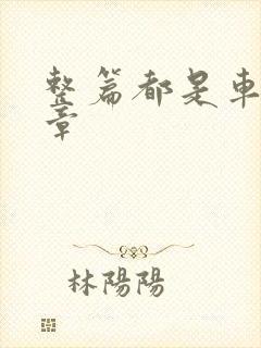 整篇都是车的文章