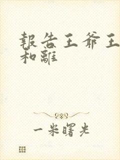 报告王爷王妃要和离