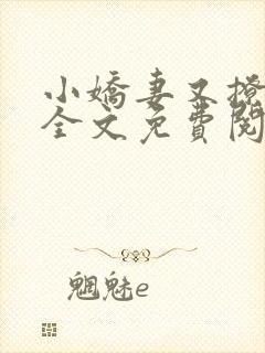 小娇妻又撩又甜全文免费阅读