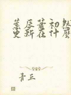 叶辰萧初然最快更新在什么时候