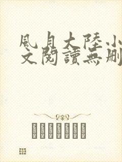 风月大陆小说全文阅读无删减封面