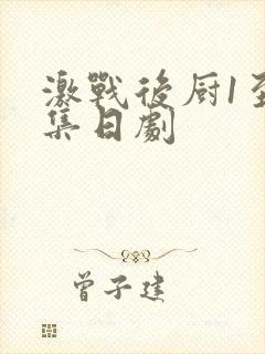 激战后厨1至5集日剧封面