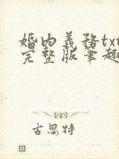 婚内义务txt完整版笔趣阁