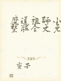 魔道祖师小说完整版全文免费阅读下载封面