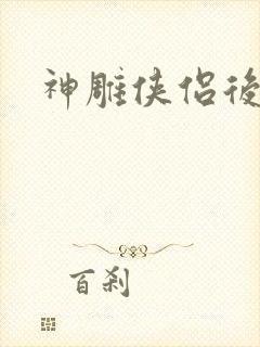 神雕侠侣后传封面