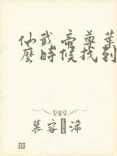 仙武帝尊叶辰什么时候找到楚萱儿封面