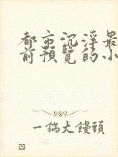 都市沉浮最快超前预览的小说3030