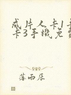 成片人卡1卡2卡3手机免费看封面