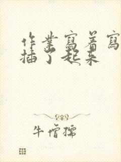 作业写着写着就插了起来