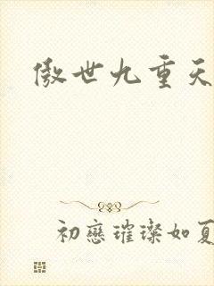 傲世九重天小说