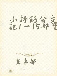 小诗的公交车日记1一15哪里能看