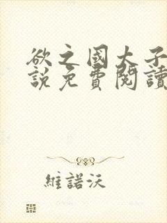 欲之国太子的小说免费阅读封面