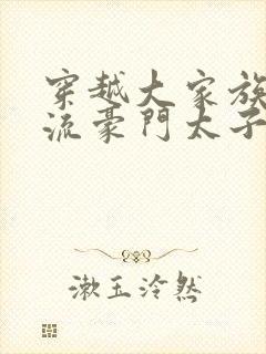 穿越大家族之风流豪门太子爷封面