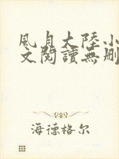 风月大陆小说全文阅读无删减