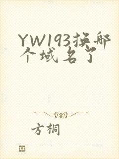 YW193换哪个域名了封面