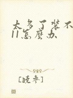 太多了装不下h11怎么办封面